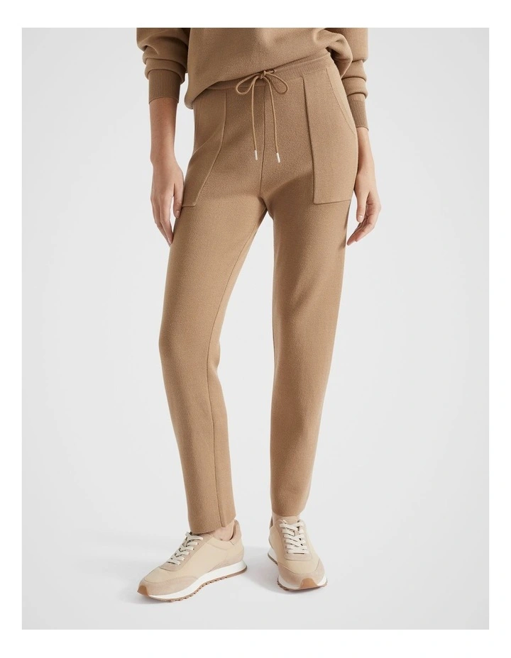 Double Knit Trackpant in Deep Chai