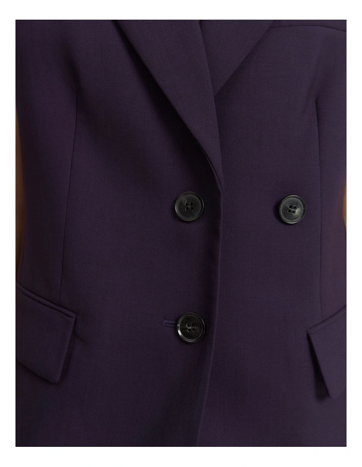 Wool Single-breasted Vest in Eggplant