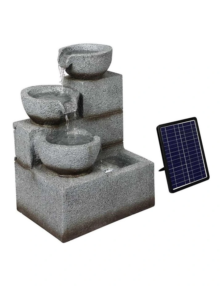 Solar Water Fountain in Grey