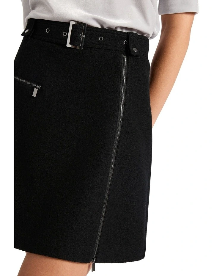 Kali Felted Wool Mini Skirt in Black