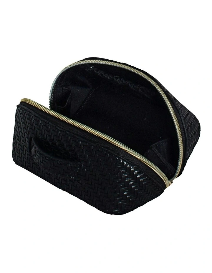 Herringbone Small Beauty Bag in Licorice