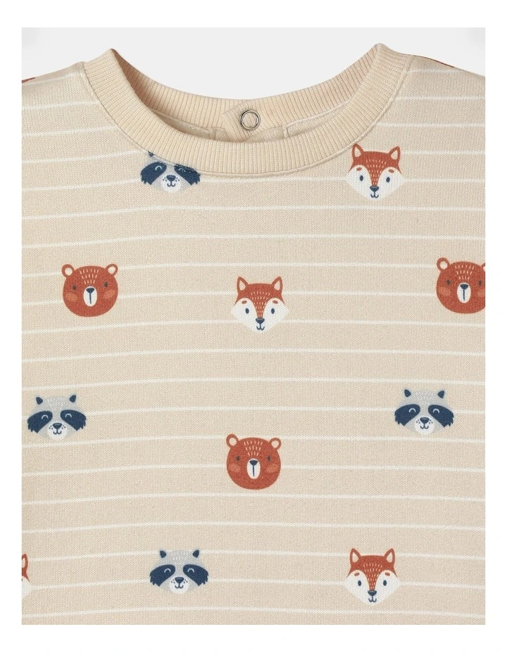 Woodland Animals Pyjama Set in Steel