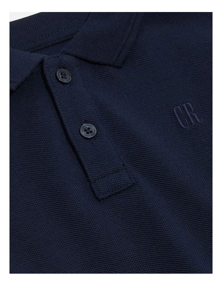 Organically Grown Cotton Polo Shirt in Navy