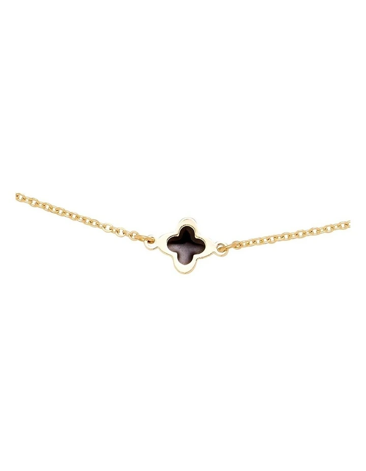 Clover Station Necklace in Black