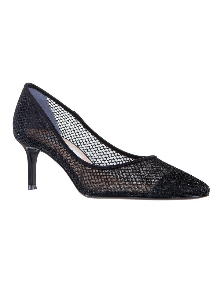Niley Black Luster Satin Heeled shoes