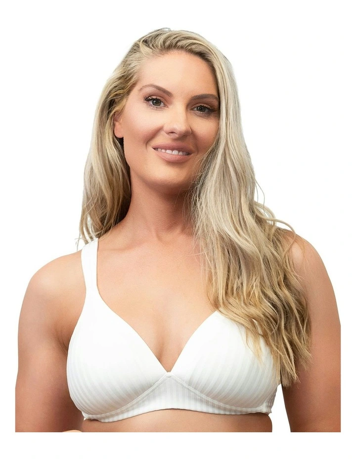 The Wednesday Wide Strap Wirefree Bra in Ecru