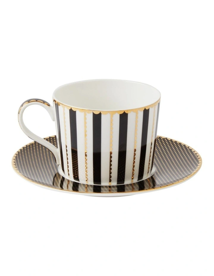 Gift Boxed Teas & C's Regency Cup & Saucer 240ml in Black