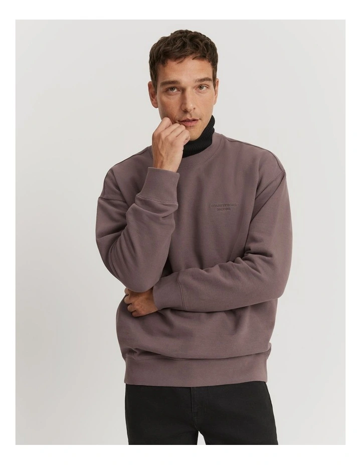 Oversized Vintage Wash Sweat in Truffle