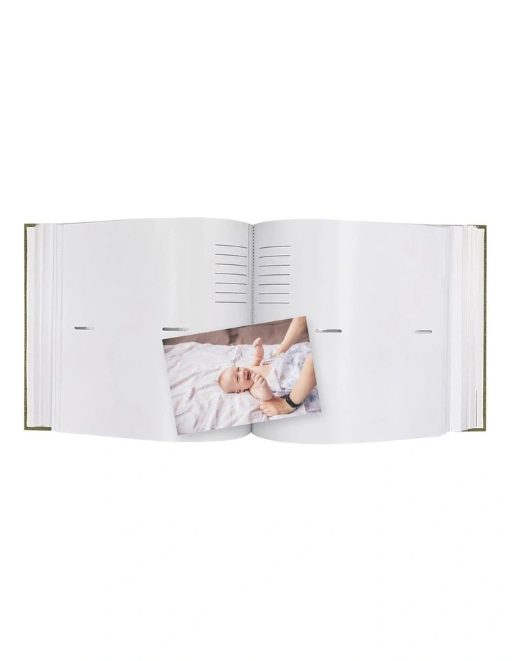 Plush Linen Photo Album 200 Capacity in Duck Egg Green
