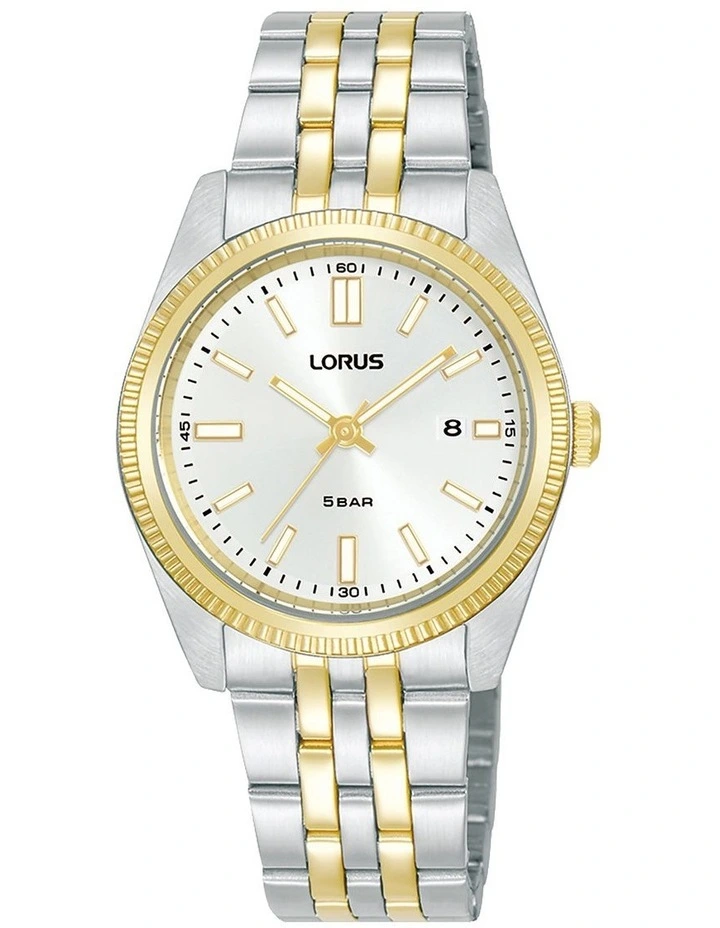 Dress Stainless Steel Watch in Silver & Gold