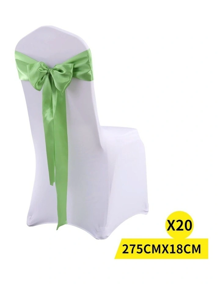 Fabric Chair Sashes Covers Decoration x20 in Green