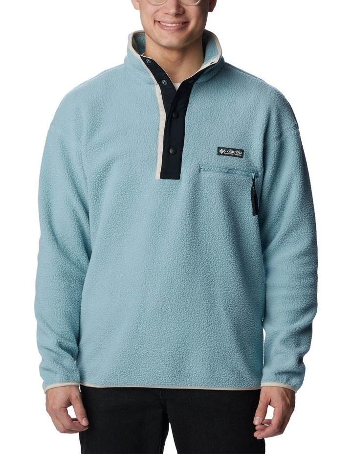 Helvetia Half Snap Fleece Pullover in Blue