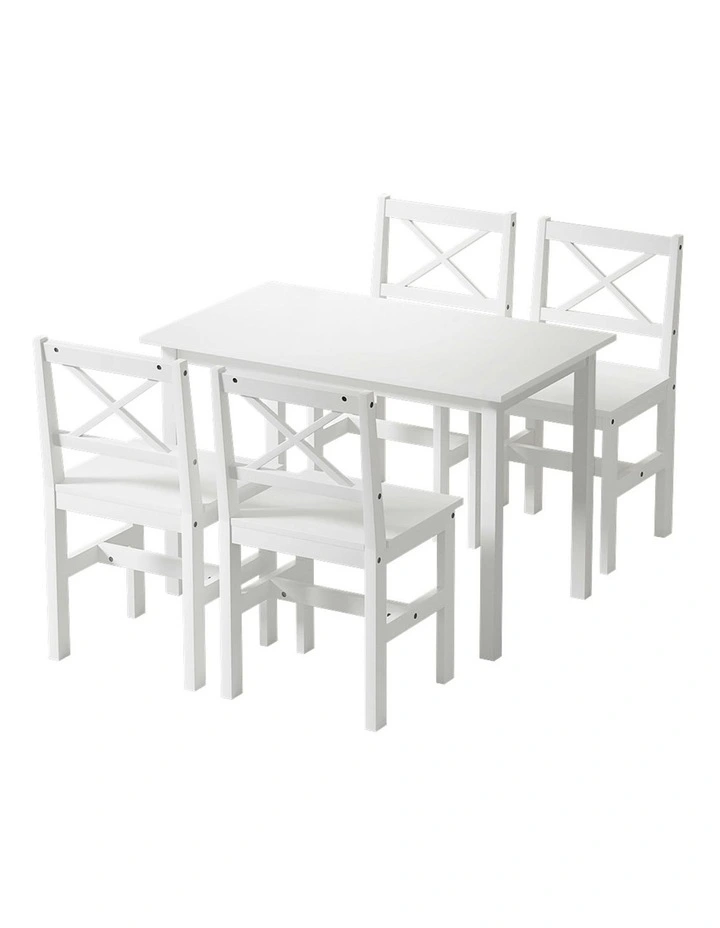 Kaye 4-Seater Table and Chair Set in White