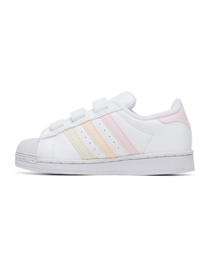 Superstar Foundation Self-Fastening Pre-School Sneakers in White