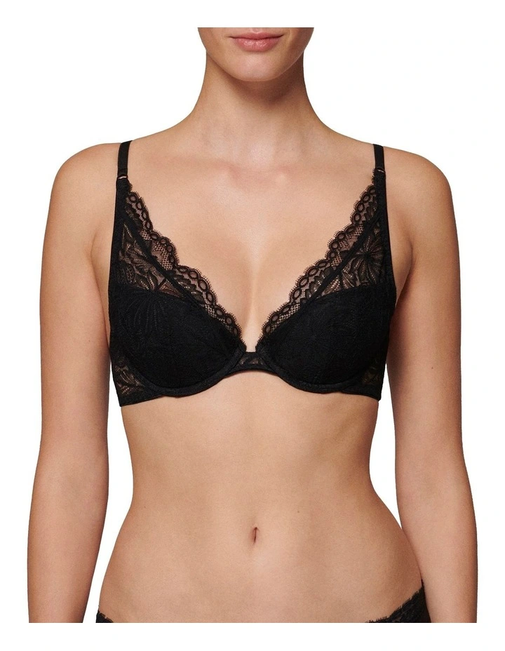 Exotica Triangle Push Up Bra in Black