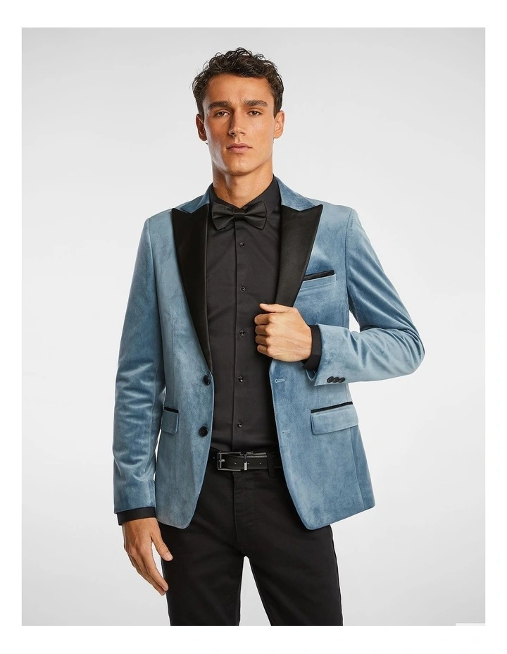 Rodeo Velvet Blazer in Teal