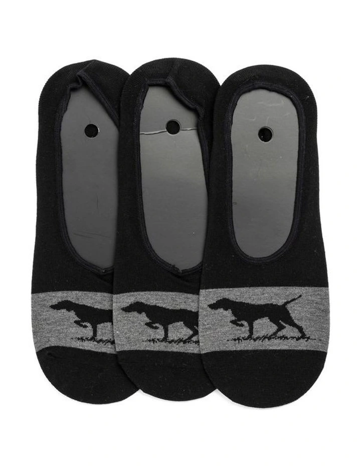 Gunner Lo Show Sock 3 Pack in Nero/Grey