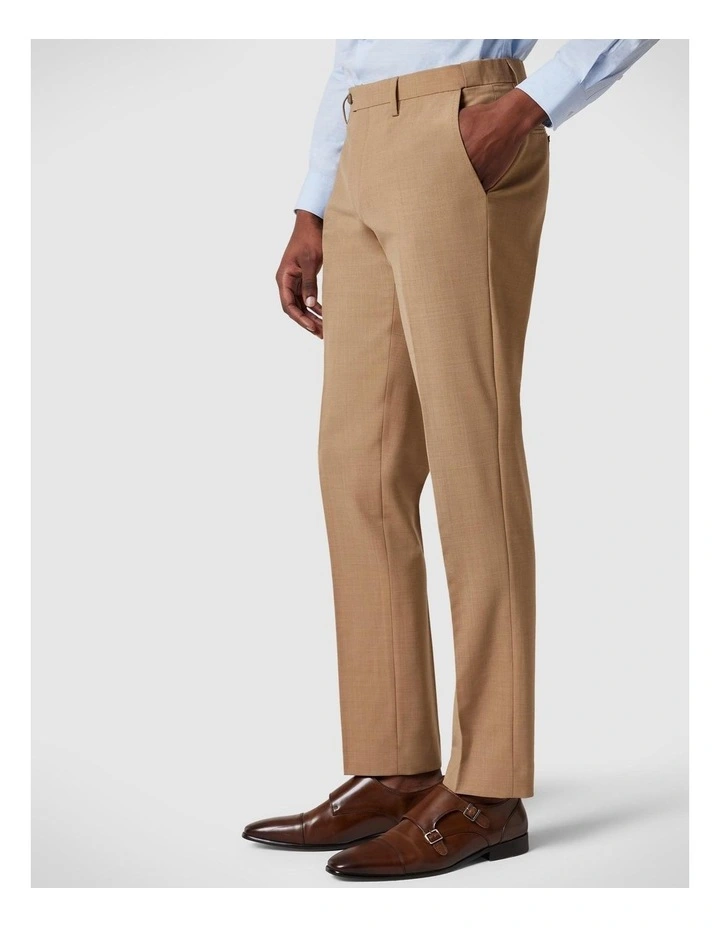 Slim Stretch Wool Blend Tailored Pant in Camel