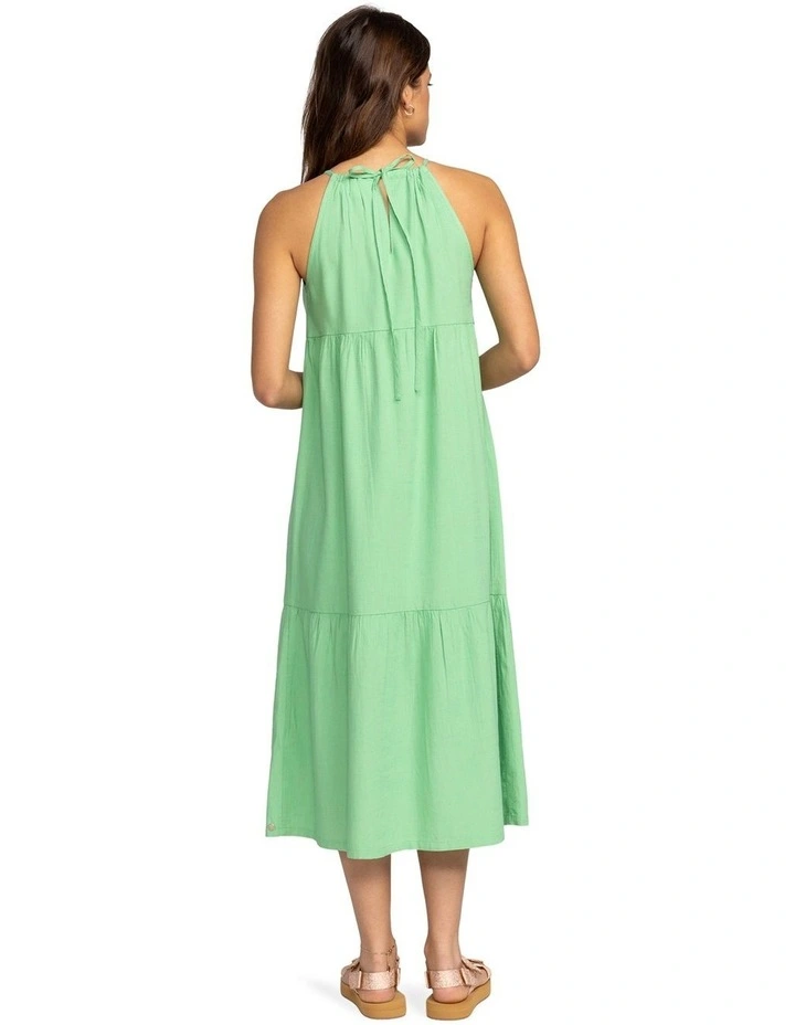 Wavy Days Midi Dress in Zephyr Green