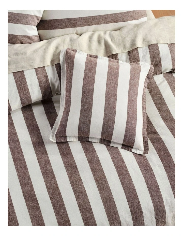 Vintage Stripe Quilt Cover Set in Tiramisu