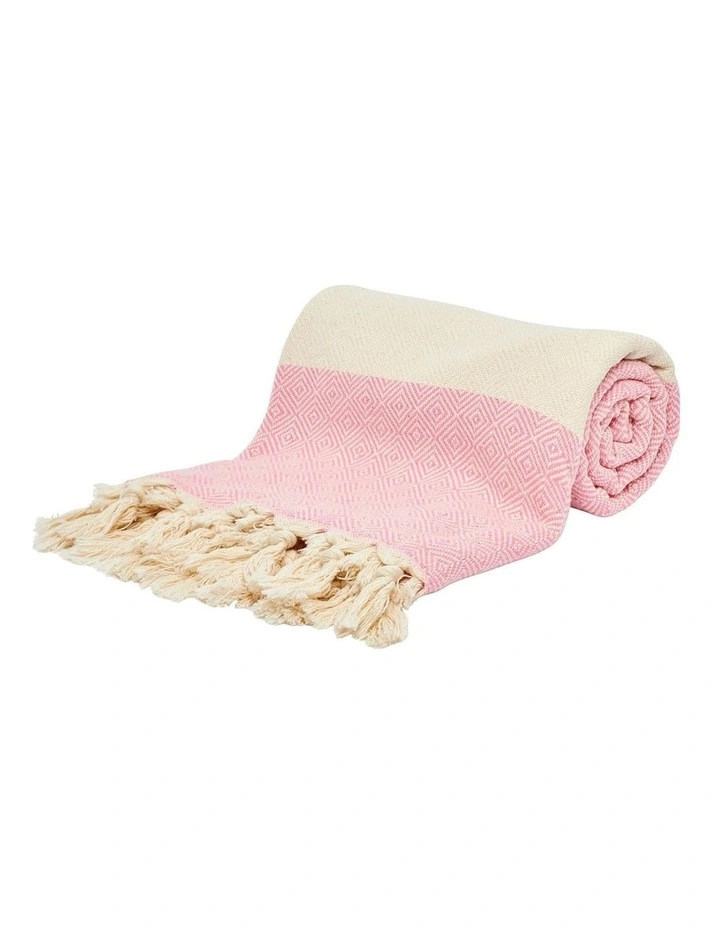 Diamond Turkish Towel in Pale Pink