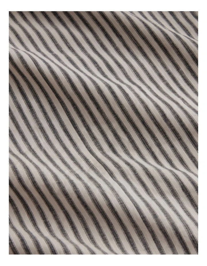 Abbotson Ticking Stripe Tailored Quilt Cover in Carbon