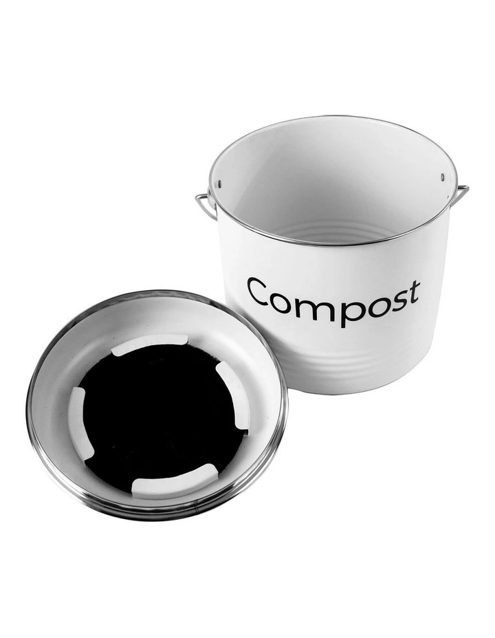 Kitchen Bench Compost Bin 3.5L in Silver