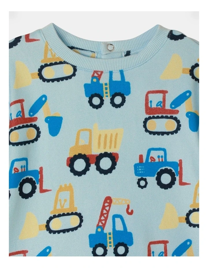 Construction Pyjama Set in Light Blue