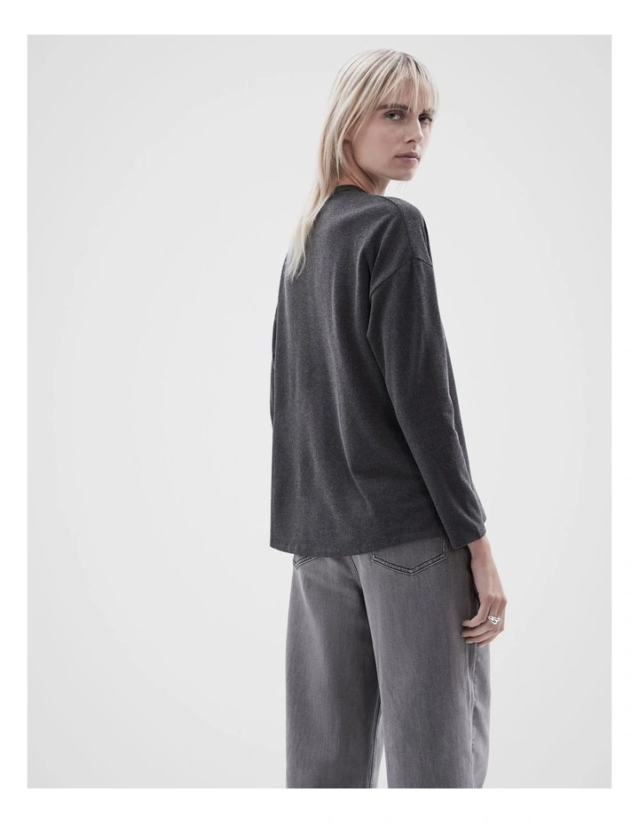 Cosy Long Sleeve Tee in Char Marle