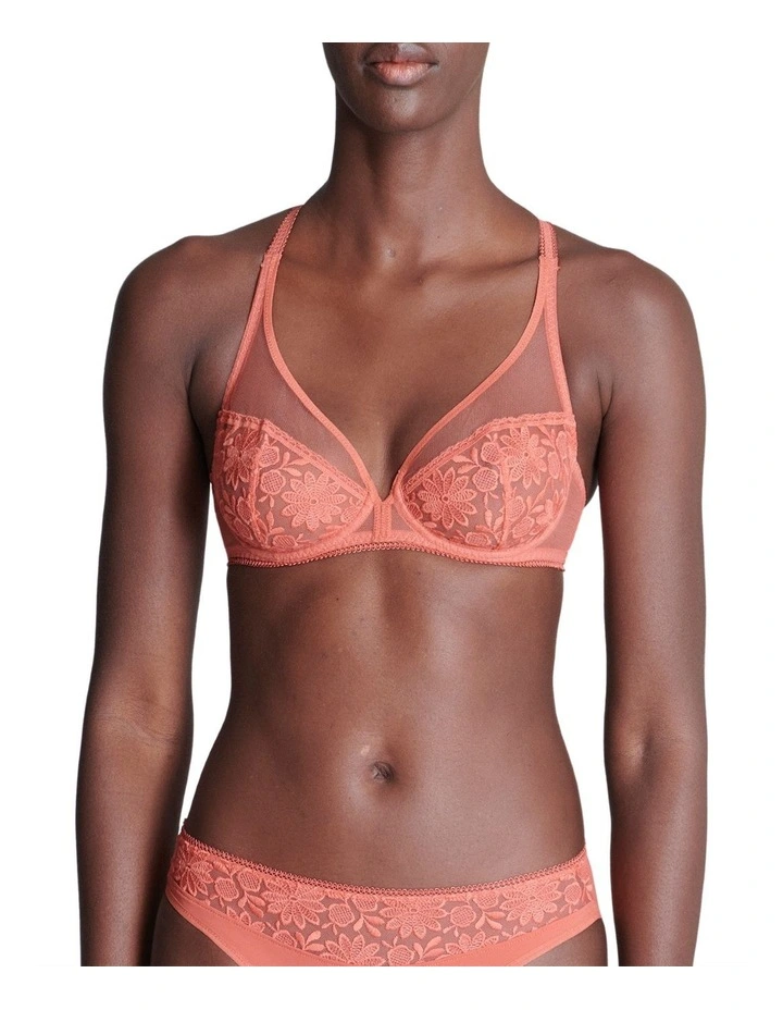 Amazone Full Cup Plunge Bra in Texas Pink