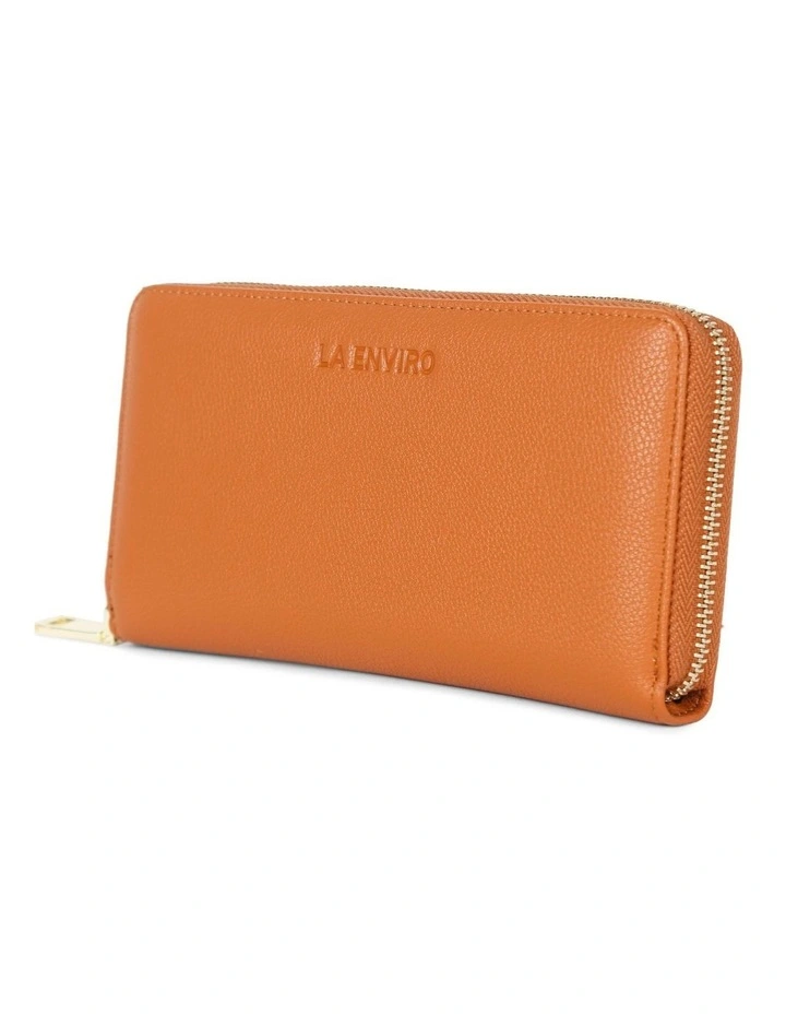 Eva Vegan Wallet in Tan Brown