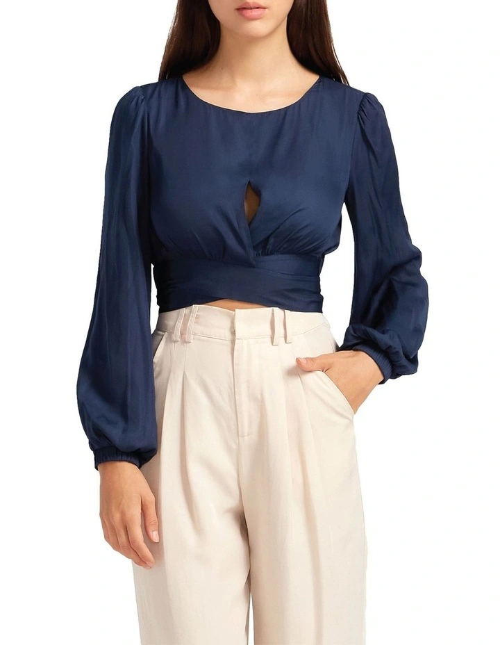 No Way Home Cropped Top in Navy