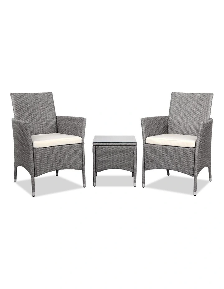 Outdoor Chair and Table Set 3 Piece in Multi