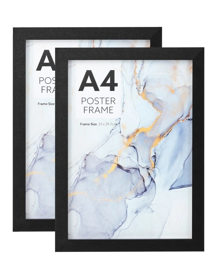 Poster Photo Frames A4 Set of 2 in Black