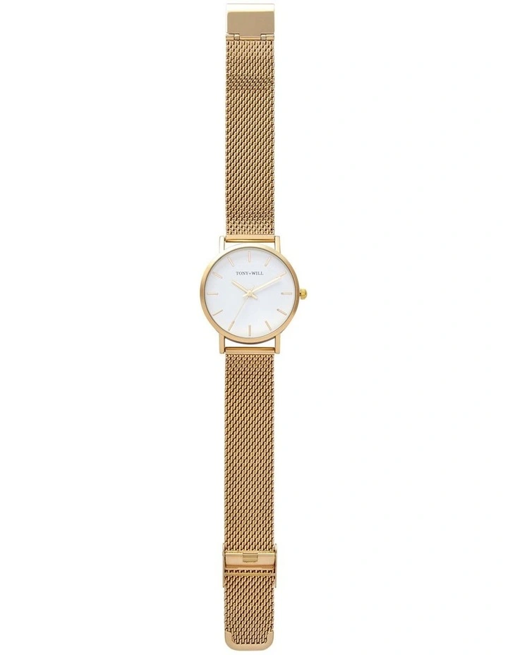 Small Class Mesh Watch in Gold