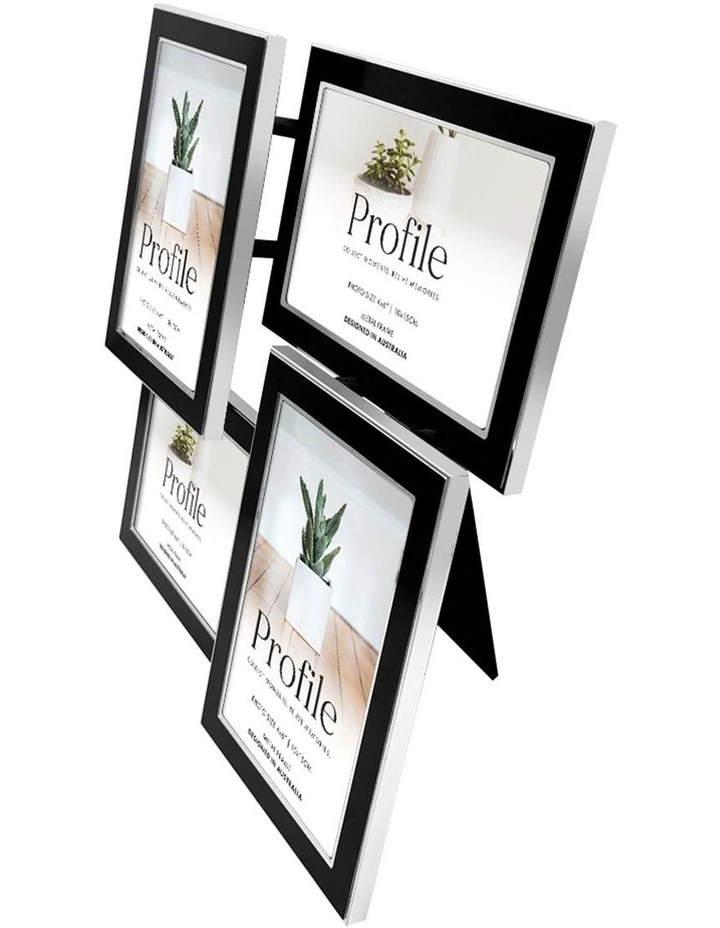 Eternal Solid Metal Collage Photo Frame Multi 4 4x6" in Black/Silver