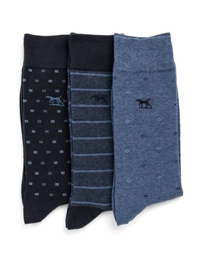Seafcliff Sock 3 Pack in Blue Multi