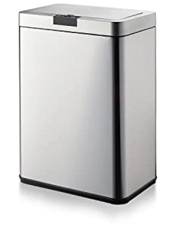 Motion Sensor Rubbish Bin 50L Square in Silver