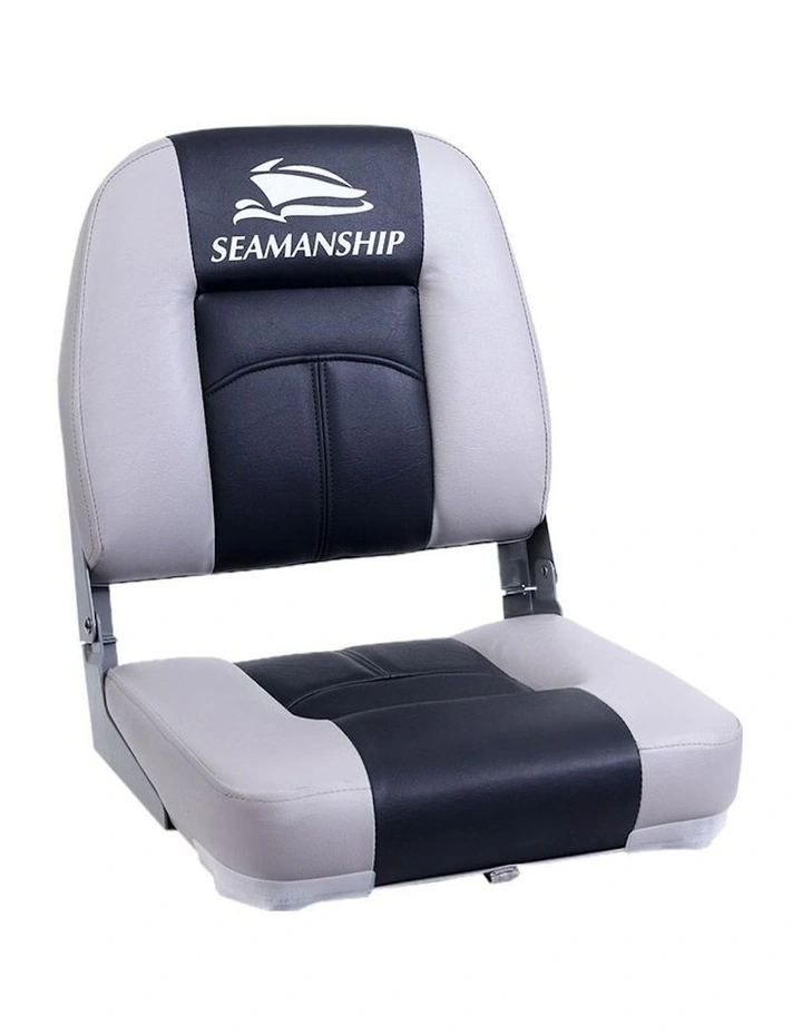 Seamanship 2X Folding Boat Seats Low Back 10cm Padding in Charcoal
