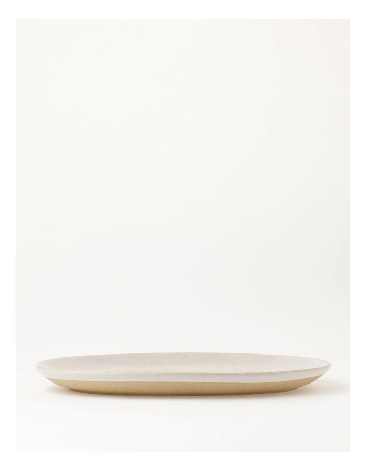 Esperance Wiped Edge Oval Platter in White/Sand