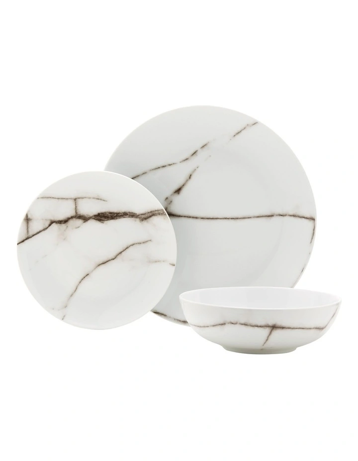 Marble 12 Piece Dinner Set in White