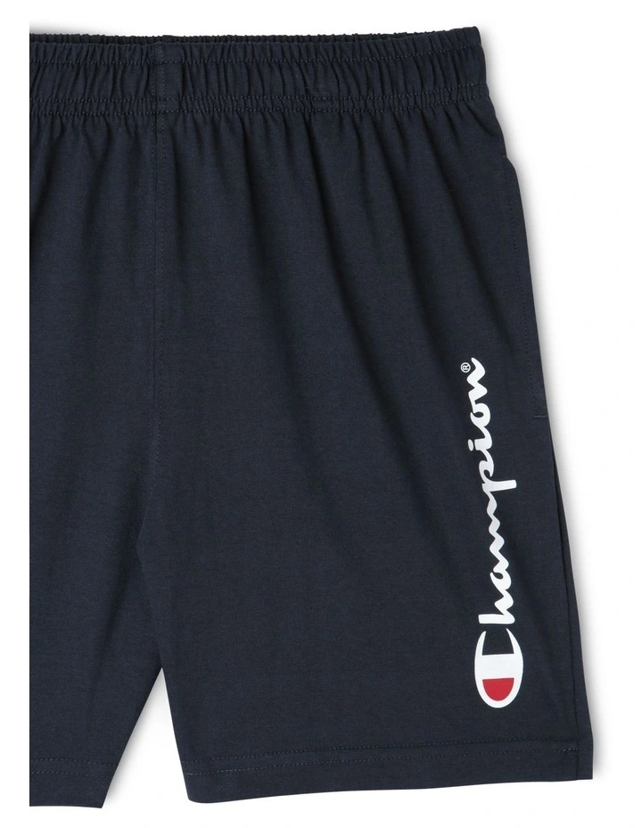 Script Jersey Shorts Navy