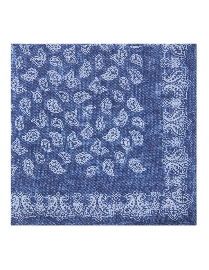 Rhodes Pocket Square in Indigo