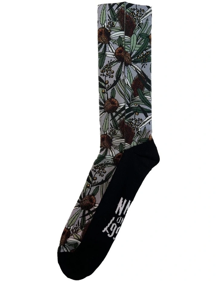 Recycled Polyester Banksia Socks in Grey