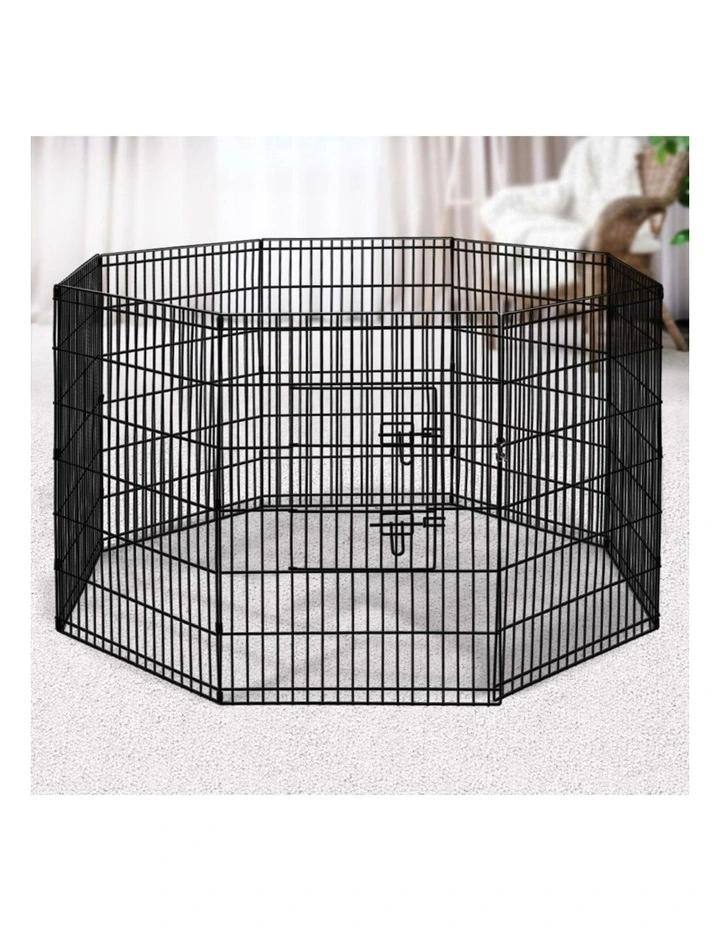 8 Panel Pet Playpen in Black