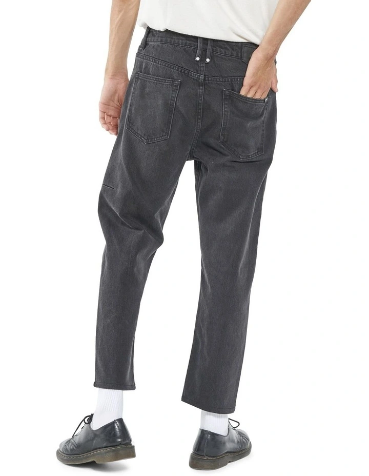 Chopped Denim Jean In Black