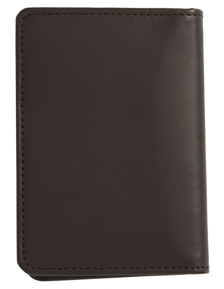 Mack Cardy Tri-Fold Wallet in Chocolate Brown