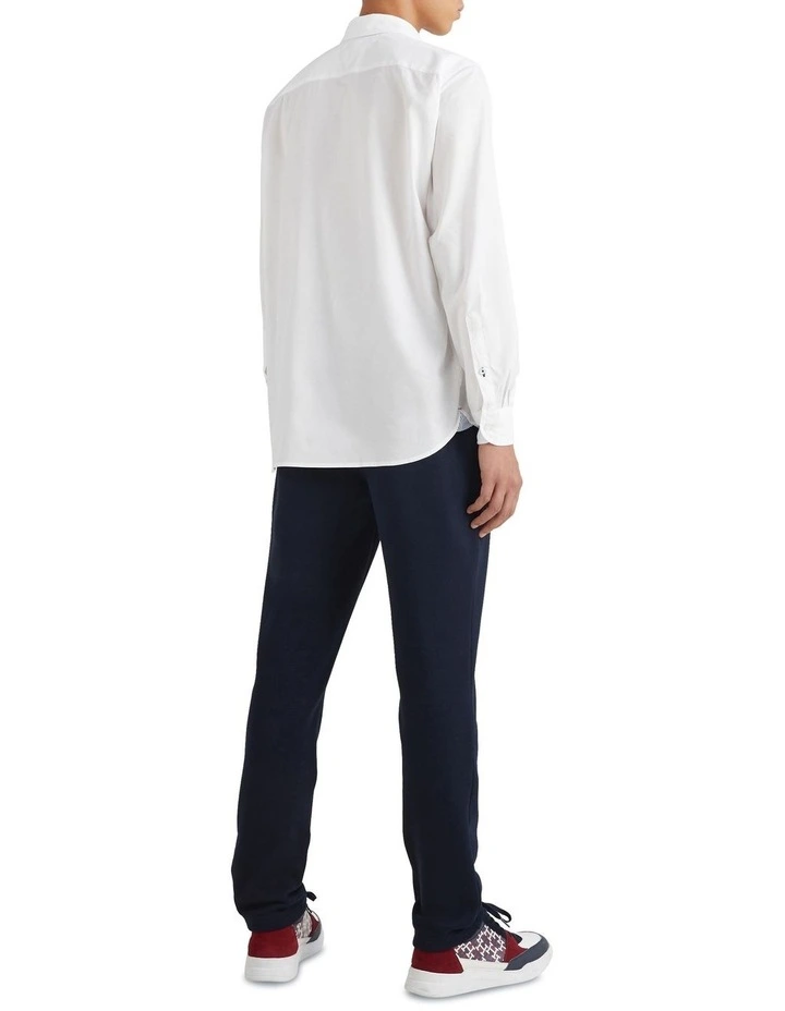 Core Flex Poplin Long Sleeve Shirt in White