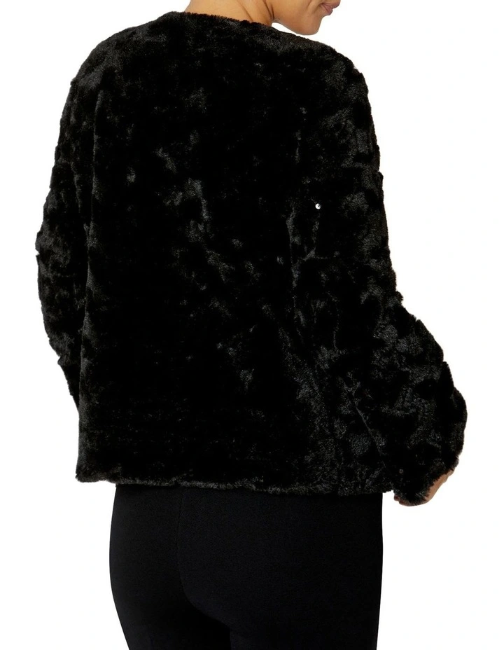 Estelle Faux Fur Jacket in Black