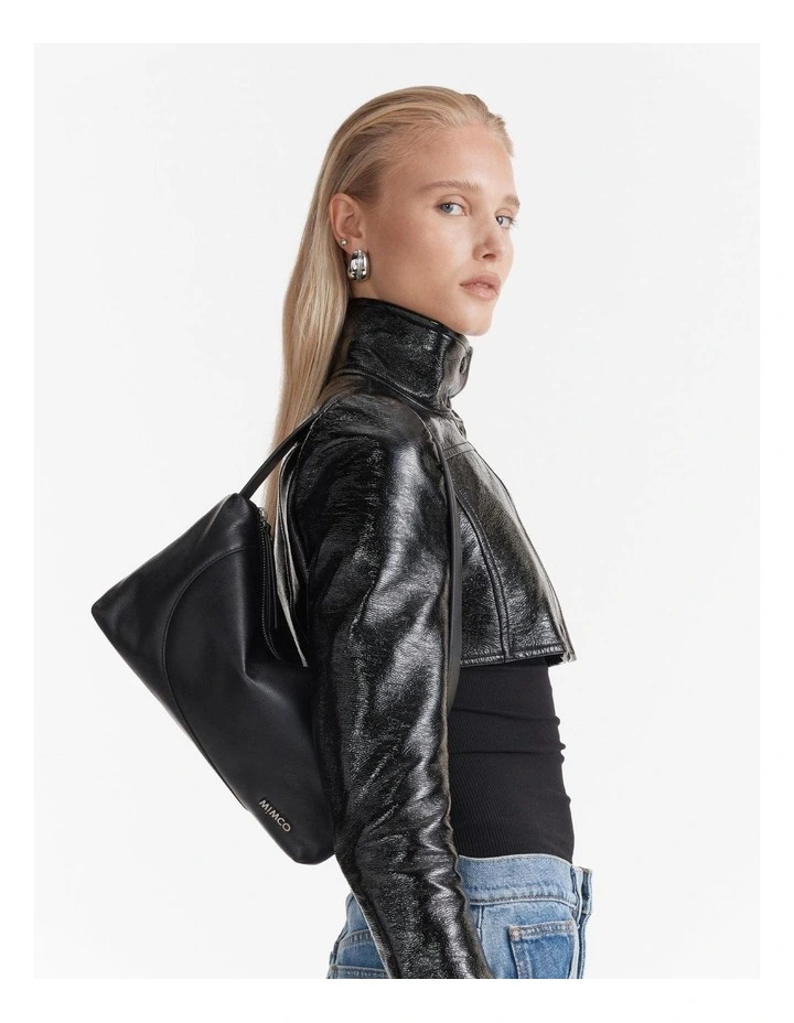 Solar Shoulder Bag in Black Silver